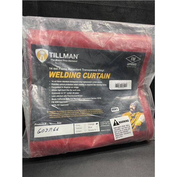 1 Tillman 6FT x 6FT 14mil. Welding Curtain; Flame Retardant Orange Vinyl - Brand New!