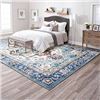Image 6 : 1 Large 5FT x 7FT Boho Area Rug for Living Room w/ Non-Slip Backing - Brand New