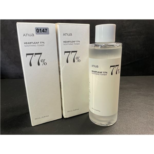 2 Anua Heartleaf 77% Soothing Toners - 250ml - Calms Irritated/Sensitive/Acne-Prone Skin - New