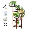 Image 1 : 1 5-Tier Wooden Plant Stand for Indoors; Tall Plant Stand (32.9" Height) - New in Box (Assembly Req)