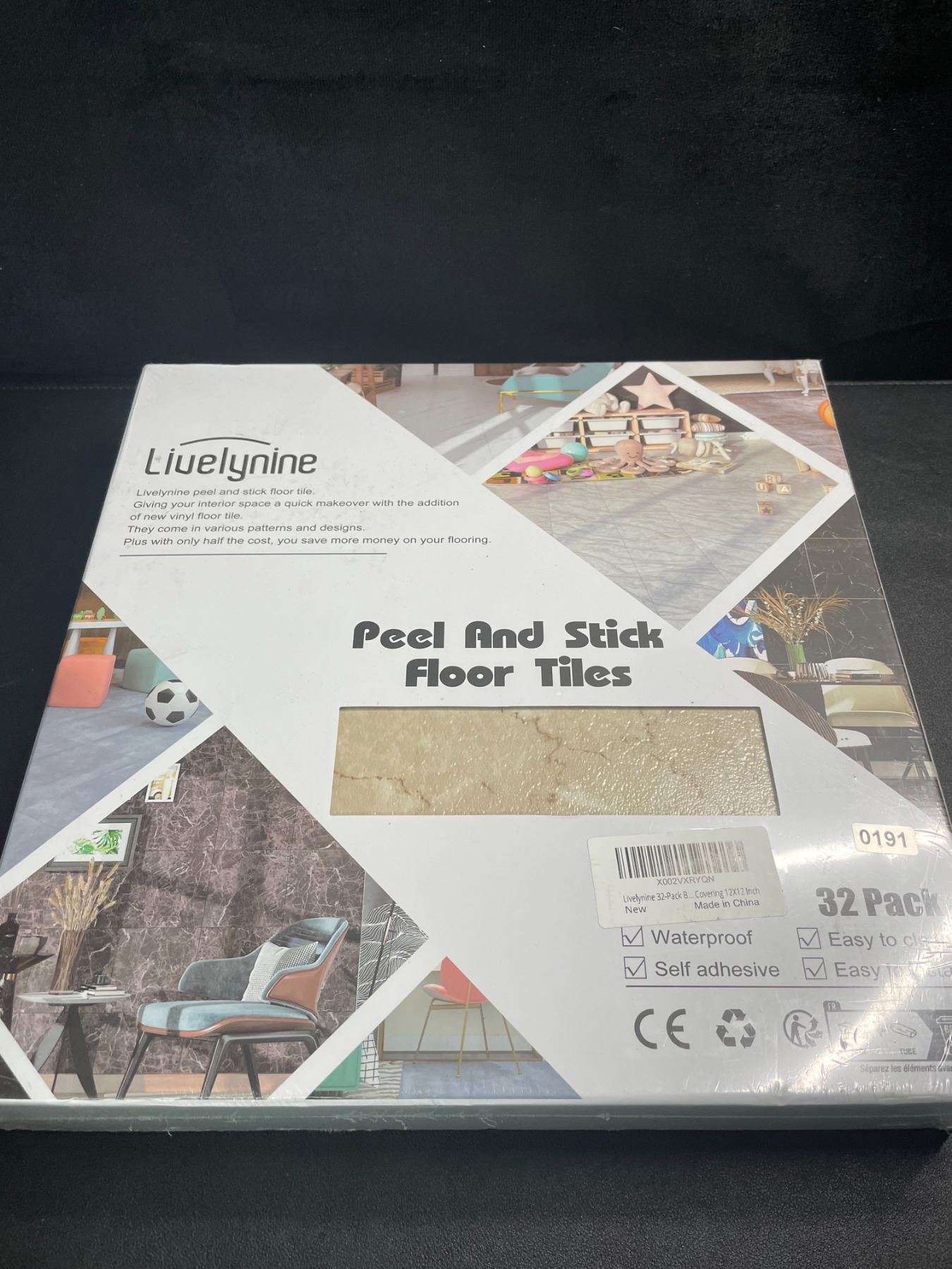 Livelynine 32-Pack Peel and Stick Floor Tiles - Waterproof Vinyl ...