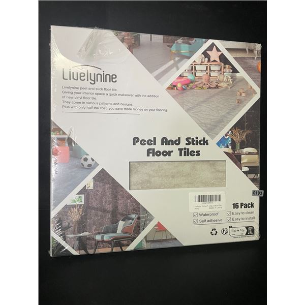 Livelynine 16-Pack Peel and Stick Floor Tiles - Waterproof Vinyl Flooring Sheets (12" x 12") - New!