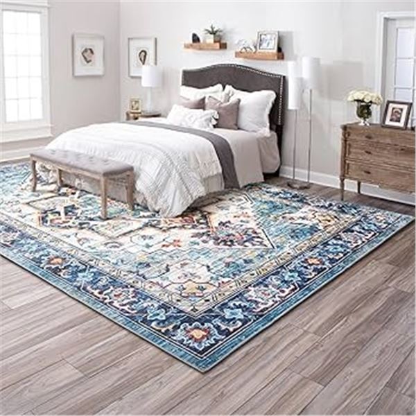 1 Large 5FT x 7FT Boho Area Rug for Living Room w/ Non-Slip Backing - Brand New