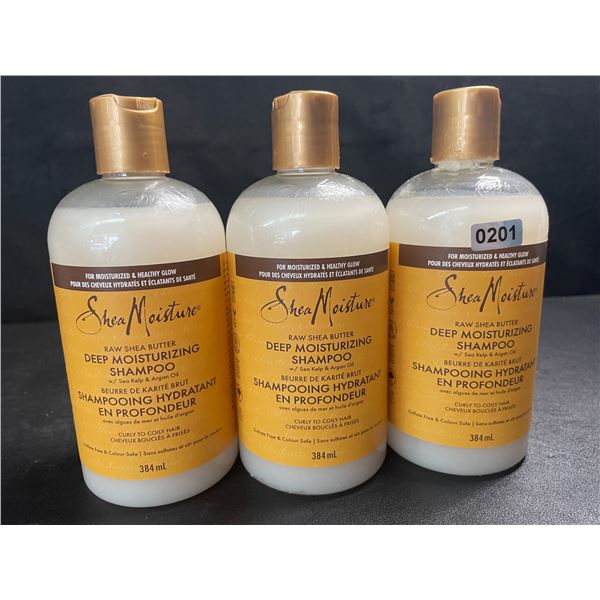 3 Shea Moisture Raw Shea Butter Deep Moisturizing Shampoos - 384ml - New