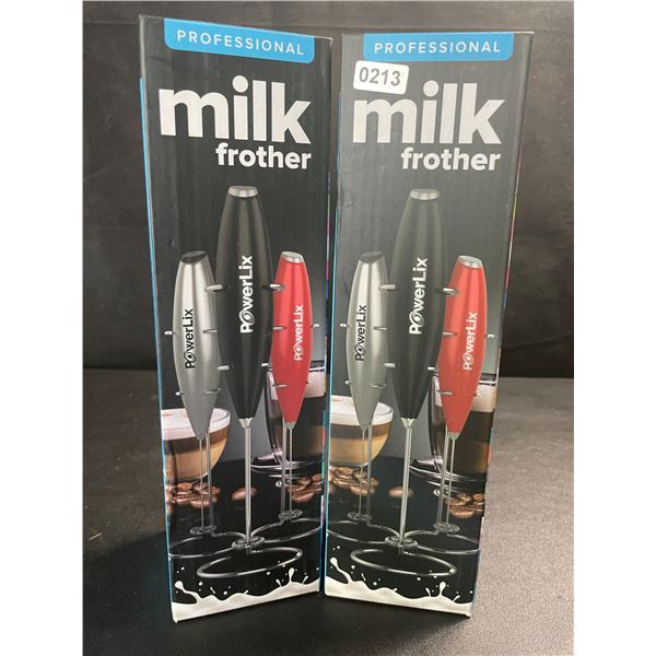 2 PowerLix Professional Handheld Electric Milk Frothers - Brand New