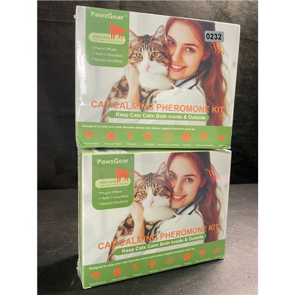 2 PawsGear Cat Calming Pheromone Plug-In Diffuser Kit; Reduces Stress/Anxiety in Cats - New Sealed