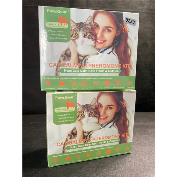 2 PawsGear Cat Calming Pheromone Plug-In Diffuser Kit; Reduces Stress/Anxiety in Cats - New Sealed