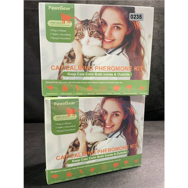 2 PawsGear Cat Calming Pheromone Plug-In Diffuser Kit; Reduces Stress/Anxiety in Cats - New Sealed