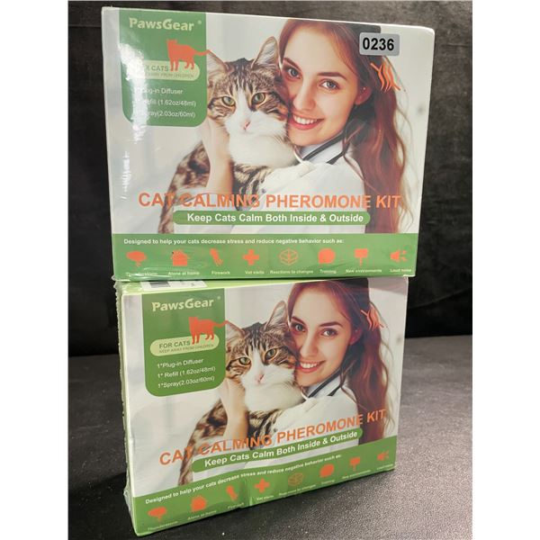 2 PawsGear Cat Calming Pheromone Plug-In Diffuser Kit; Reduces Stress/Anxiety in Cats - New Sealed