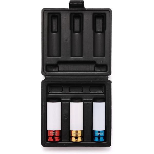Casoman 3PC 1/2-Inch Drive Wheel Protector Impact Socket Set (17mm/19mm/21mm) - New
