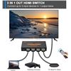 Image 2 : 1 Rasfox 3-Port HDMI Switcher with Remote - Connect 3 HD Devices to 1 HDMI Port - New