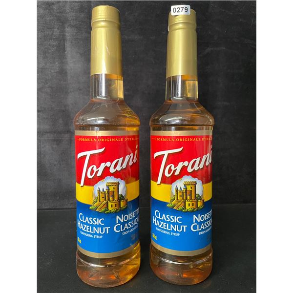 2 Torani Classic Hazelnut Naturally Flavored Syrups; 750ml Each - BB: FEB 01/2027 - New