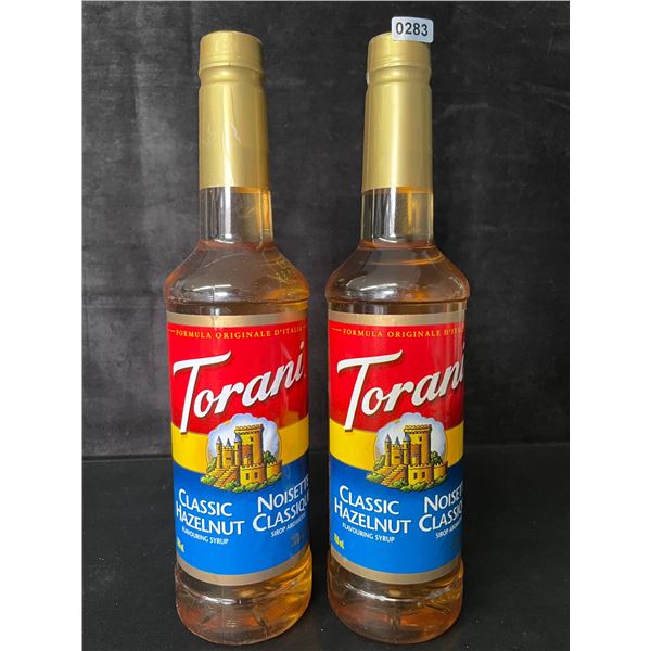 2 Torani Classic Hazelnut Naturally Flavored Syrups; 750ml Each - BB: FEB 01/2027 - New