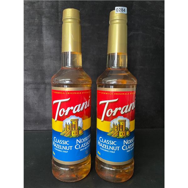 2 Torani Classic Hazelnut Naturally Flavored Syrups; 750ml Each - BB: FEB 01/2027 - New
