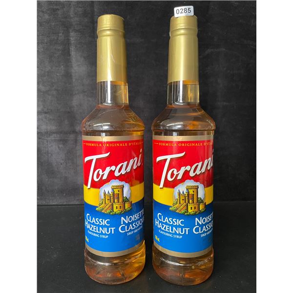 2 Torani Classic Hazelnut Naturally Flavored Syrups; 750ml Each - BB: FEB 01/2027 - New