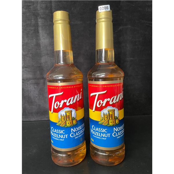 2 Torani Classic Hazelnut Naturally Flavored Syrups; 750ml Each - BB: FEB 01/2027 - New