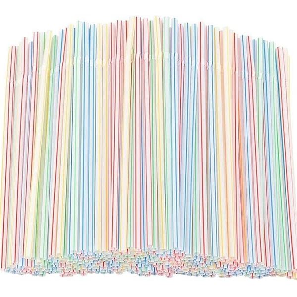 3 Packs of Plastic Flexible Disposable Drinking Straws (100 Straws Per Pack/300 Total) - New