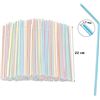 Image 4 : 3 Packs of Plastic Flexible Disposable Drinking Straws (100 Straws Per Pack/300 Total) - New