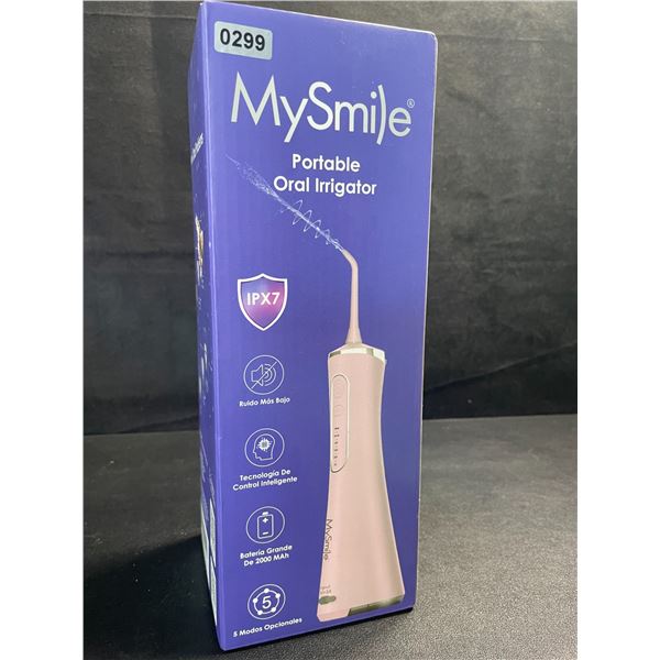 1 MySmile Portable Water Flosser/Oral Irrigator - Cordless/Rechargeable; Pink - New