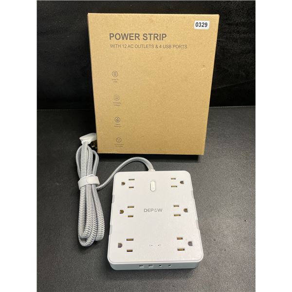 1 Multi-Outlet Power Strip Bar w/ 12 Outlets & 4 USB Ports - Brand New