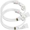 Image 1 : Firmerst 2-Pack of 3FT Extension Cords with Flat Plugs -White - 14AWG - Brand New!