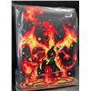 Image 2 : 1 Leather Premium Pokemon Card Storage Binder; Charizard/Squirtle Design - Holds 400 Cards - New
