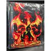 Image 2 : 1 Leather Premium Pokemon Card Storage Binder; Charizard/Squirtle Design - Holds 400 Cards - New