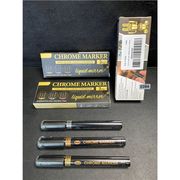 3 Multi-Packs of Chrome Art Markers - High-Gloss Liquid Chromium (3pcs/Colors Each) - New