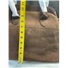 Image 4 : 1 Women's Brown Suede Tote Bag/Handbag Purse - 14" x 10" Size - Brand New