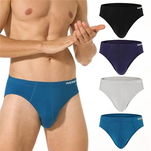 4-Pack of Innersy Men's Tag-Free Cotton Briefs/Underwear - Size Small - New