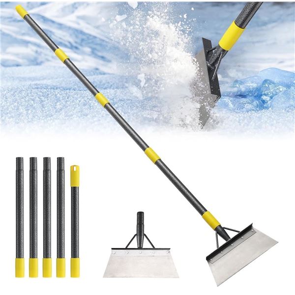 1 Flat Metal Multipurpose Lawn/Garden/Driveway/Shop Scraper - Extendable - New
