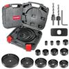 Image 1 : Hychika 19PC Hole Saw Kit w/ 13PC Saw Blades, 2 Drill Bits, 2 Mandrels, etc. - NEW