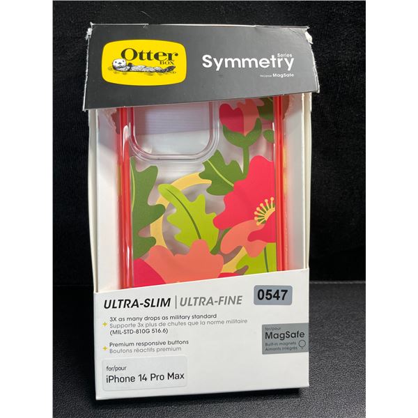 1 Otterbox Symmetry Ultra-Slim MagSafe Case for iPhone 14 Pro Max - Pink Floral Design - New
