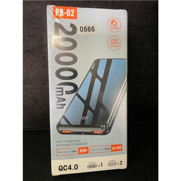 1 PB-02 High-Power 20,000mAh Power Bank/Portable Charger w/ LCD Display - New Sealed!