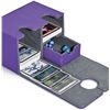 Image 3 : 1 ZLCA Premium Leather Card Deck Box w/ Dice Tray; 200+ Trading Card Storage Box - Purple - New