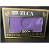 Image 4 : 1 ZLCA Premium Leather Card Deck Box w/ Dice Tray; 200+ Trading Card Storage Box - Purple - New
