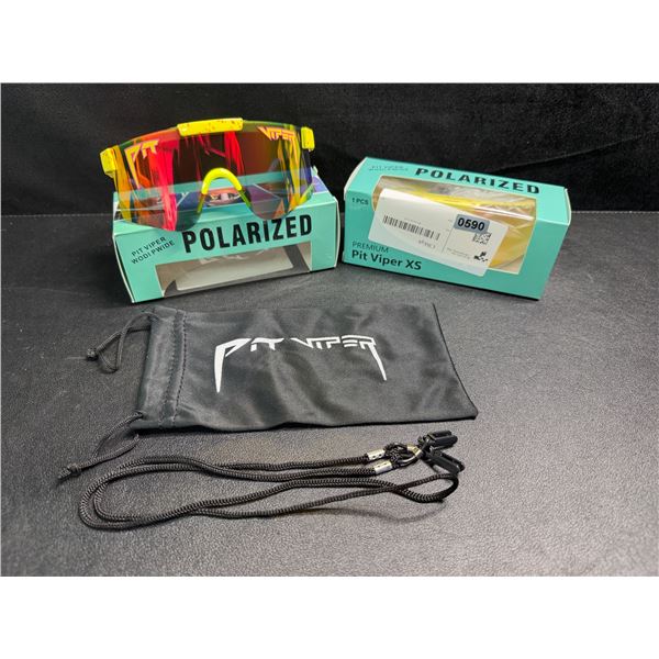 2 Pairs of Kids/Youth Pit Viper Polarized Sunglasses (For Ages 2-6yrs) - New