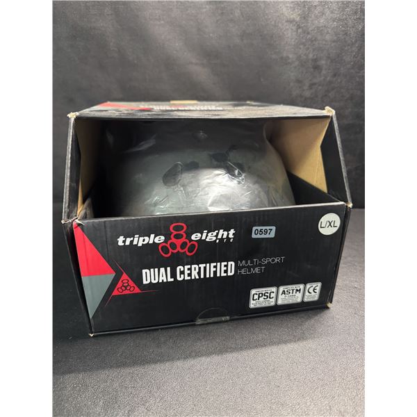 1 Triple Eight Black Dual Certified Multi Sport Helmet (Size L/XL) - New
