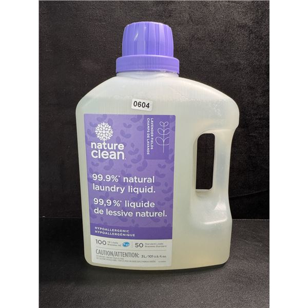 1 Nature Clean 99.9% Natural Hypoallergenic Laundry Detergent - 100 Loads 3L - New