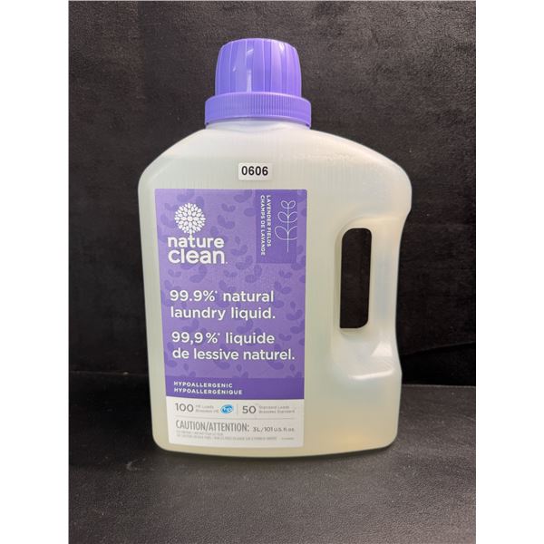 1 Nature Clean 99.9% Natural Hypoallergenic Laundry Detergent - 100 Loads 3L - New