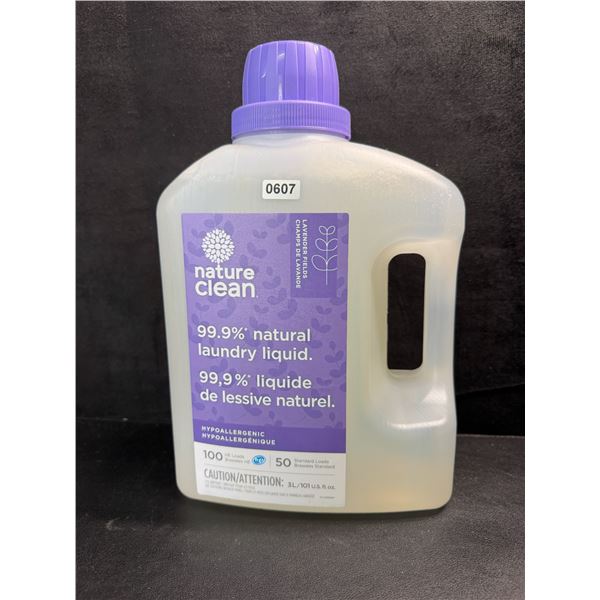 1 Nature Clean 99.9% Natural Hypoallergenic Laundry Detergent - 100 Loads 3L - New