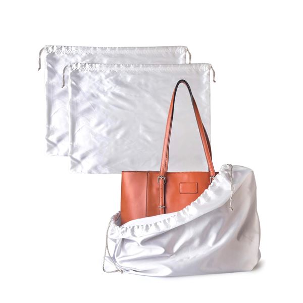 1 2-Pack of Silk Draw String Dust Cover Bags - Size Large 50cmX40cm - New