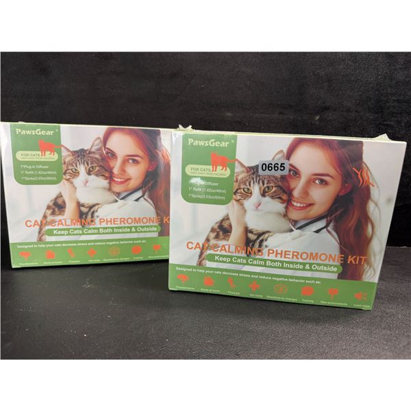 2 PawsGear Cat Calming Diffuser Pheromone Kit Inside/Outside Use - New