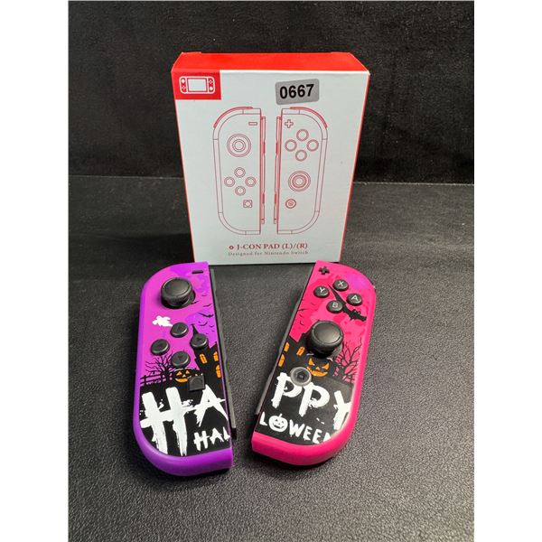 1 Set of Happy Halloween Design Joycon Controllers for Nintendo Switch - New