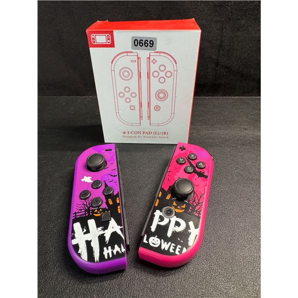 1 Set of Happy Halloween Design Joycon Controllers for Nintendo Switch - New