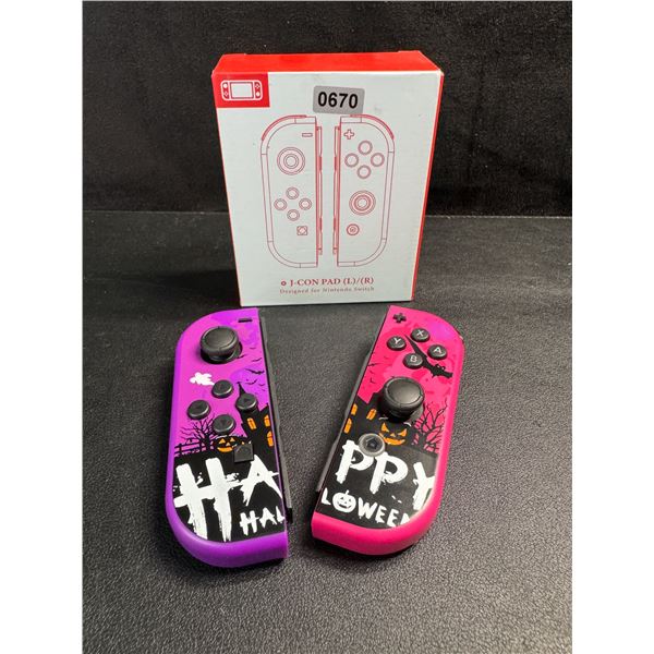 1 Set of Happy Halloween Design Joycon Controllers for Nintendo Switch - New