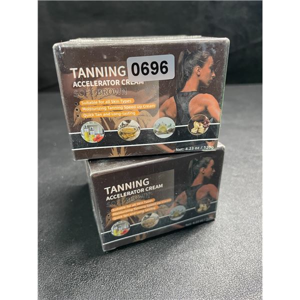 2 Tanning Acceleration Creams - Soft Brown - Suitable for All Skin Types - New Sealed