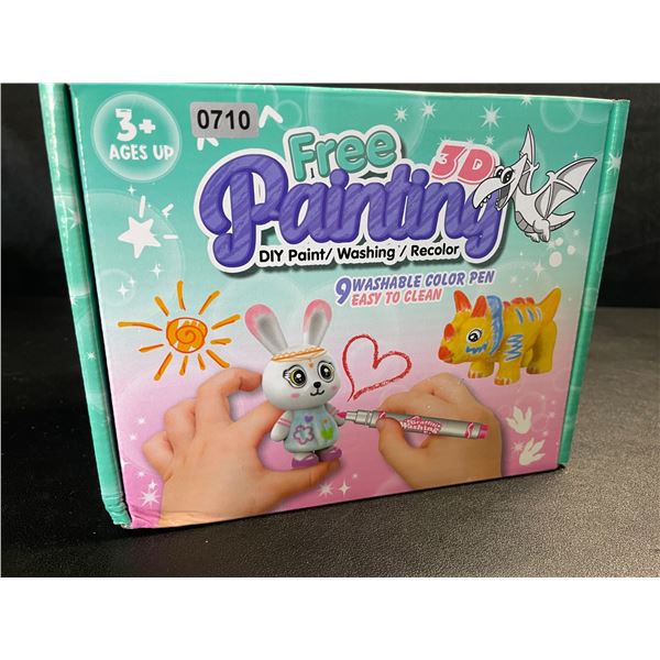 1 DIY Paint/Wash/Recolor 3D Painting 9PC Animal Crafting Kit "Scribble-Scrubbies" - New