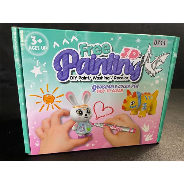 1 DIY Paint/Wash/Recolor 3D Painting 9PC Animal Crafting Kit "Scribble-Scrubbies" - New