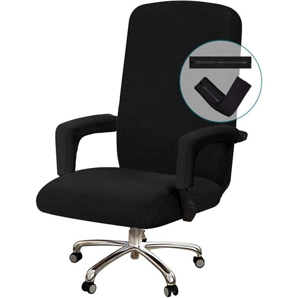 1 Stretch Slipcover Office Chair Cover - Standard Size - Black - New